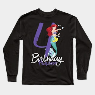 Mermaid Ariel 4Th Birthday Princess Long Sleeve T-Shirt